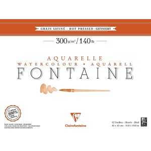 Fontaine Aquarelle carnet cousu 24F 21x16cm 300g grain satiné (papier  buvard)