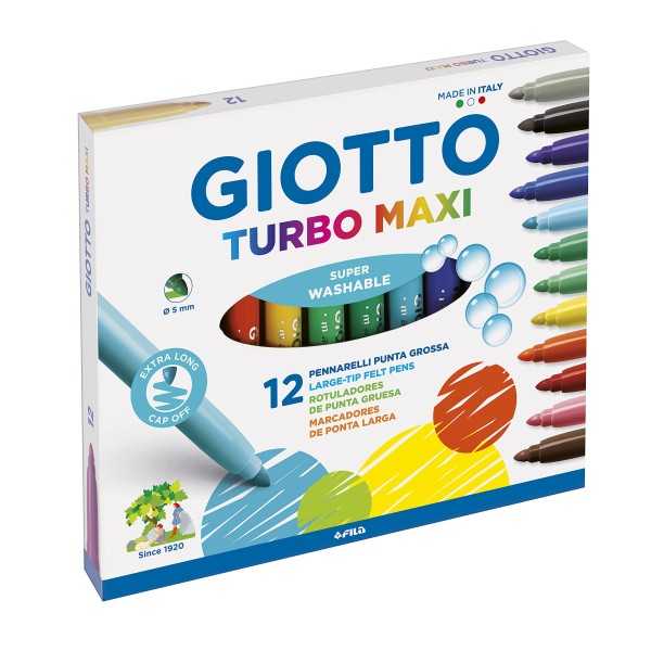 GIOTTO Turbo MAXI Color Set de 12 Rotuladores