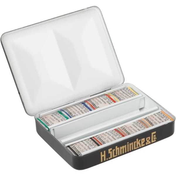 SCHMINCKE Horadam Metal Travel Box "Retro" Edition 8 Colours 1/2 godets