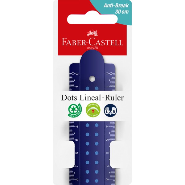 Faber Castell Dots Ruler 30cm. Assorted colours