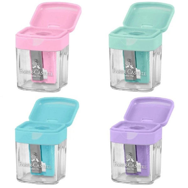 Faber Castell Mini Sharpeners with Container Assorted Colours