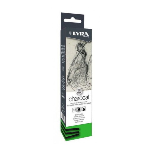 Box of 15 pcs. of Lyra charcoal 2-4mm thick.