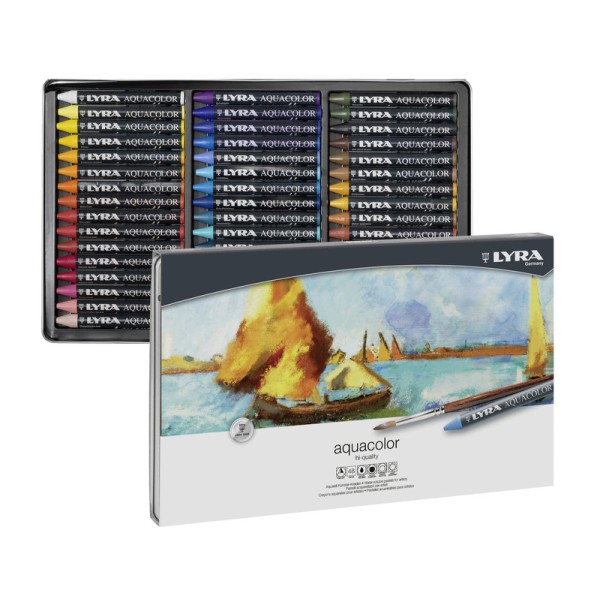 Lyra Ceras acuarelables Aquacolor Estuche Metal 48 Uds