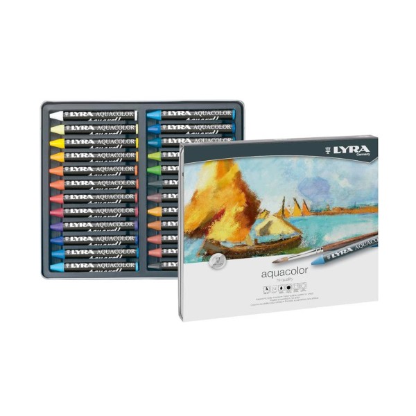 Lyra Ceras acuarelables Aquacolor Estuche Metal 24 Uds