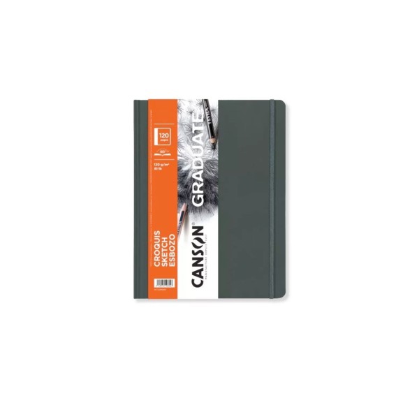 Cuaderno Graduate Sketch grano fino Negro Canson 10,2x15,2cm 120g/m²