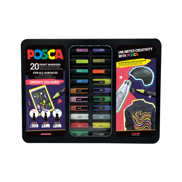 Maleta 20 Rotuladores POSCA Groovy Colours