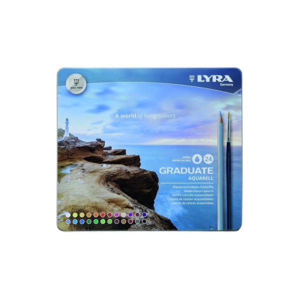 Box of LYRA GRADUATE Watercolor Pencils 24 Colours