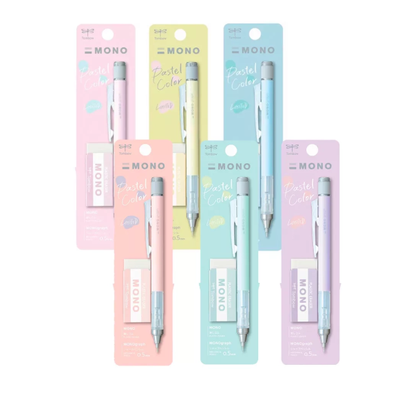 TOMBOW SET Mechanical Pencil & Eraser PINK PASTEL professional machining Monograph