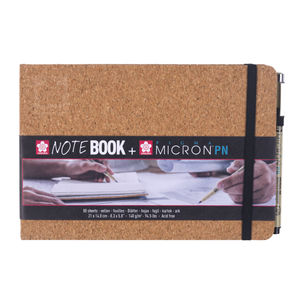 Sakura Notebook + Pigma Micron PN labeller - CORK