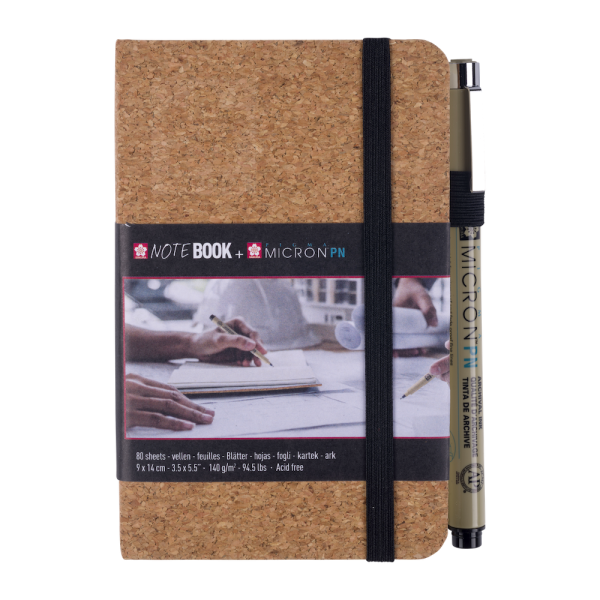 Sakura Notebook + Pigma Micron PN labeller - CORK