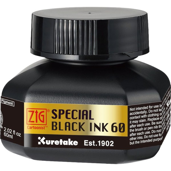 Tinta Negra Zig Kuretake 60ml. (SUPER BLACK)