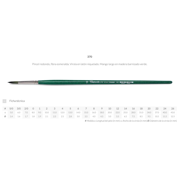 TINTORETTO Brush REF. 370 Synthetic Emerald Round