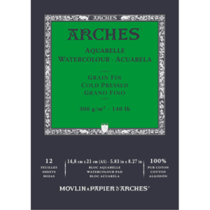 ARCHES Bloc Acuarela encolado 1 Lado 12Hjs - 300gr/m. · Grano FIno · A5