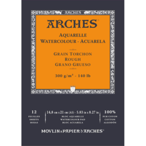 ARCHES Bloc Acuarela encolado 1 Lado 12Hjs - 300gr/m. · Grano Grueso · A5