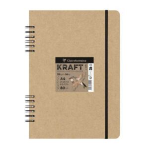 CLAIREFONTAINE Bloc de Dibujo KRAFT  Espiral - A4