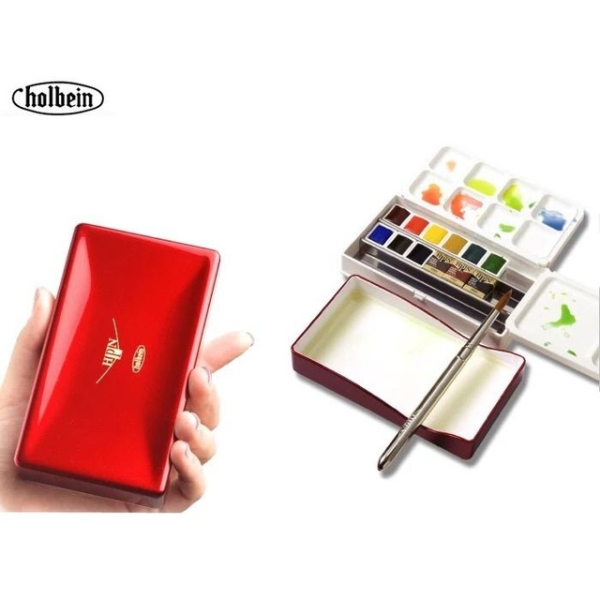 Acuarela Holbein Caja 12 medio godets