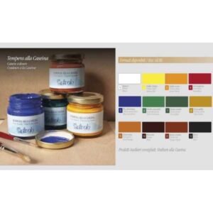 Tempera a la Caseina Amarillo Oscuro 80ml.Divolo