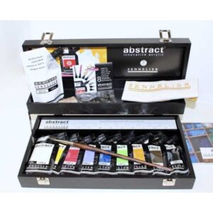 Caja ABSTRACT SENNELIER.  9 Acrílicos 120 ml. Accesorios Sennelier