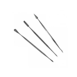 Set de 3 Curetas con doble cabezal Acero Inox.