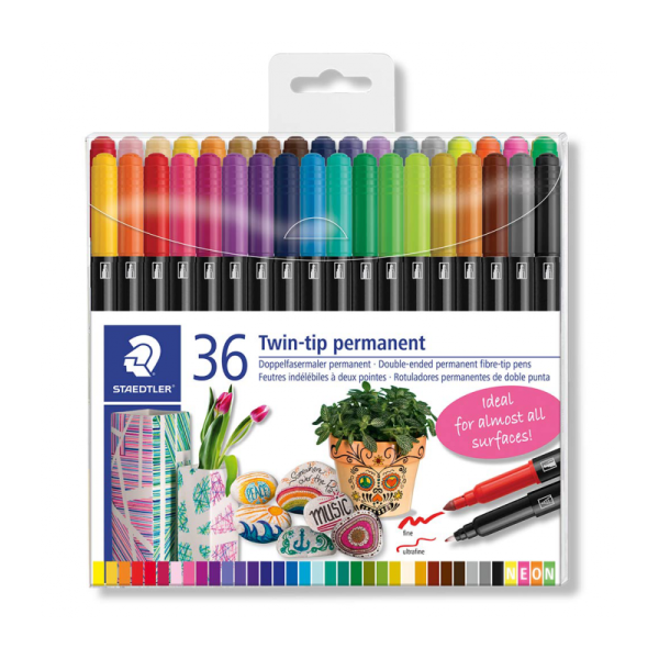 36 Rotuladores STAEDTLER Permanente doble punta