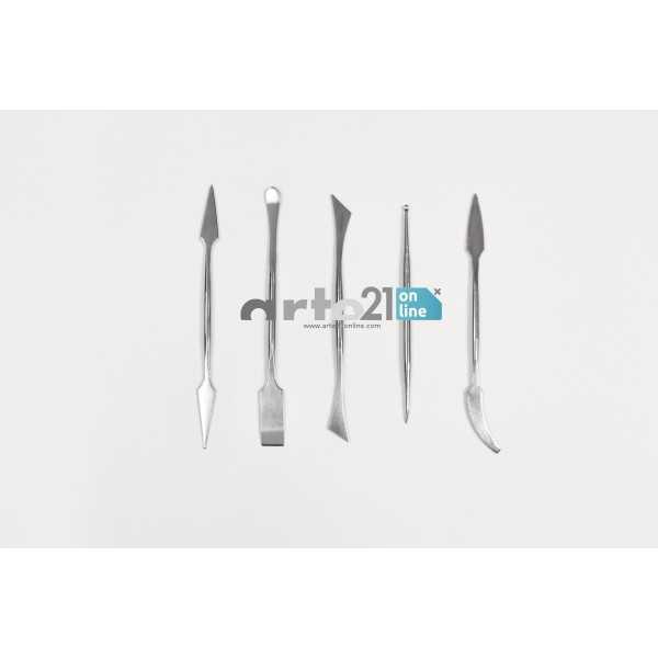 Estuche Herramientas de Metal para Modelado 5 Piezas