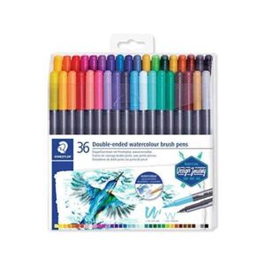 36 Rotuladores STAEDTLER Acuarelable Punta de Pincel + Punta Fina