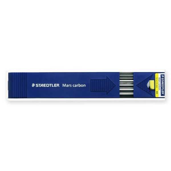 Caja 12 Minas con afilaminas 2mm. Staedtler Mars Carbon 4H