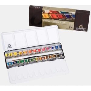 Acuarela REMBRANDT. Caja metal 24 medias godet