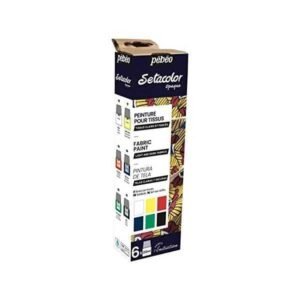 Set de Pintura Textil Pebeo Setacolor 6 colores de 20ml.
