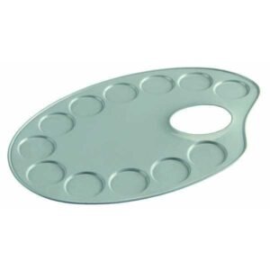 Paleta de Metalica Ovalada 12,6x18,5cm. 12 pocillos