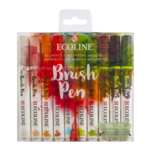ROTULADORES ECOLINE BRUSHPEN 10 COLORES ARQUITECTURA