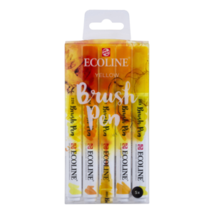 ROTULADORES ECOLINE BRUSHPEN 5 COLORES AMARILLOS