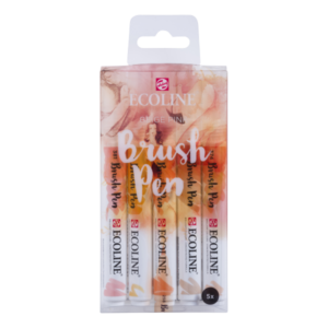 ROTULADORES ECOLINE BRUSHPEN 5 COLORES BEIGE ROSA