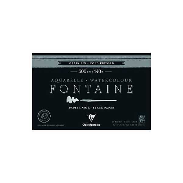 FONTAINE Papel Negro 300gr. Encolado 4 lados. 15Hj.