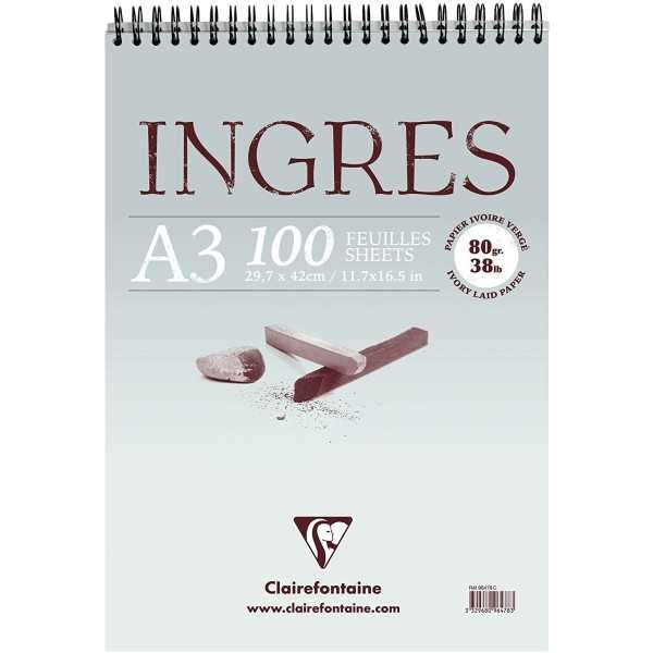Bloc Espiral Papel Ingres Clairefontaine 80gr 100 hojas
