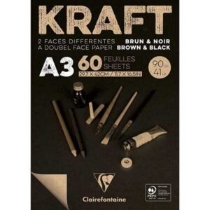 Bloc Clairefontaine Negro y Kraft Verjurado 90gr. 60 Hojas - A5
