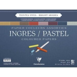 Bloc Ingres-Pastel Espiral Colores Vivos Surtidos 130gr. 25H - ClaireFontaine