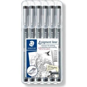 Set 4 Rotuladores Staedtler Pigment Liner + 2 Gratis