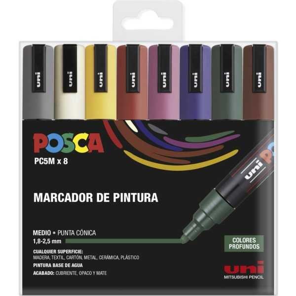 Rotuladores POSCA PC5M 8 Colores Profundos