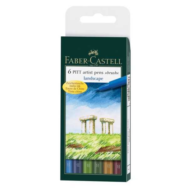 Estuche 6 Rotuladores Faber Castell Pitt Artist Pen TONOS PAISAJE