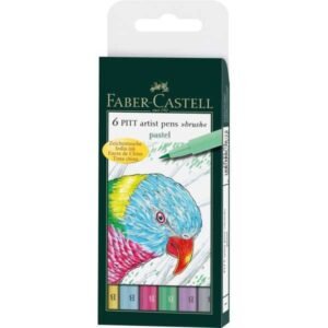 Estuche 6 Rotuladores Faber Castell Pitt Artist Pen TONOS PASTELES