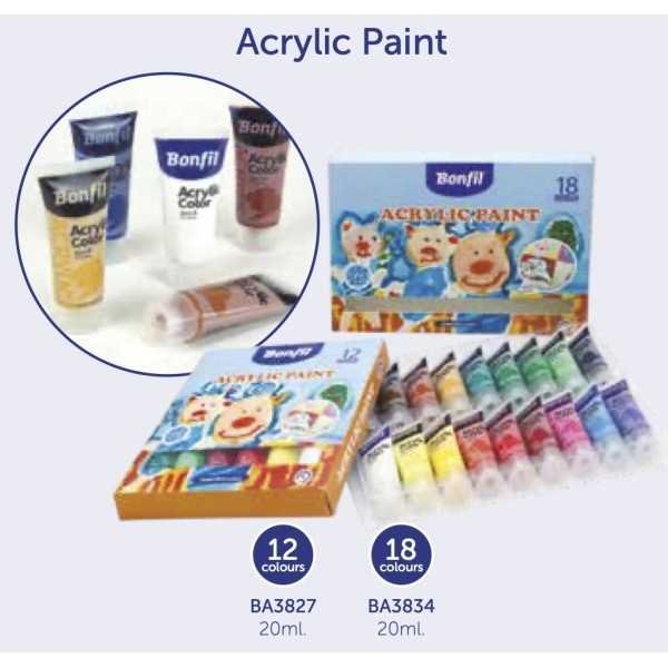 Set de Acrilico 18 Colores Bonfil Kids