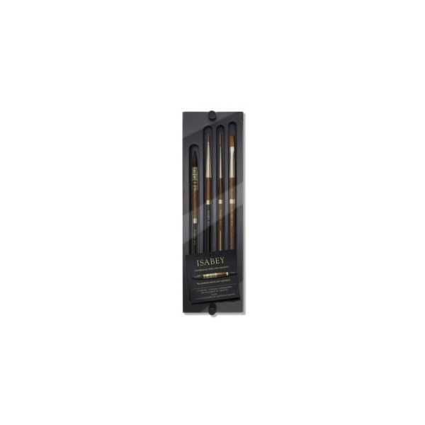 ISABEY 4 PINCELES EN CAJA DE MADERA DE LUJO