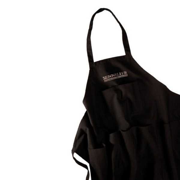 Delantal de algodón negro Sennelier