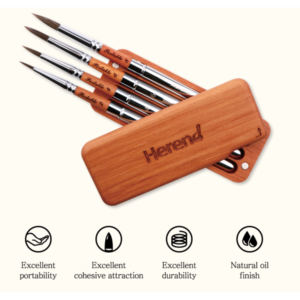 HEREND Set de Madera. 4 Pinceles Petit Gris