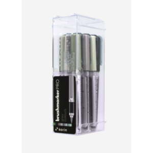 Set 12 Rotuladores KARIN Brushmarker PRO Set GRISES