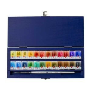 Acuarela White Nights. Caja madera 24 colores y pincel