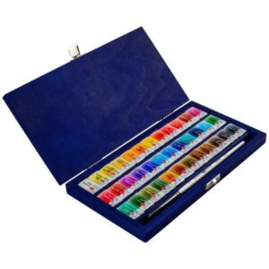 Acuarela White Nights. Caja madera 36 colores y pincel