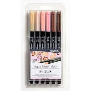 Rotuladores LYRA Aqua Brush Duo. Set de 6 Tonos Piel