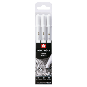 Set de 3 Bolígrafos Gelly Roll Blanco (05, 08, 10)